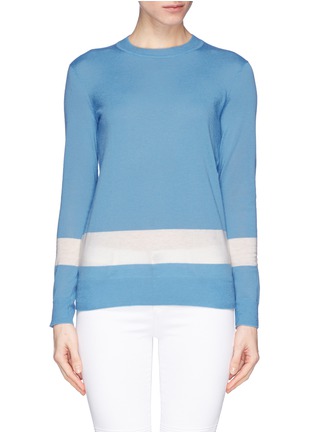 Main View - Click To Enlarge - TORY BURCH - 'Iberia' contrast stripe cashmere sweater