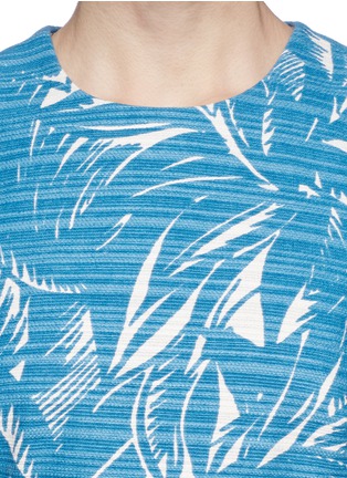 Detail View - Click To Enlarge - TORY BURCH - Leaf print corded cotton-linen dress