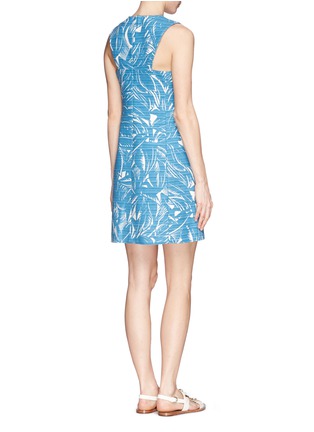 Back View - Click To Enlarge - TORY BURCH - Leaf print corded cotton-linen dress