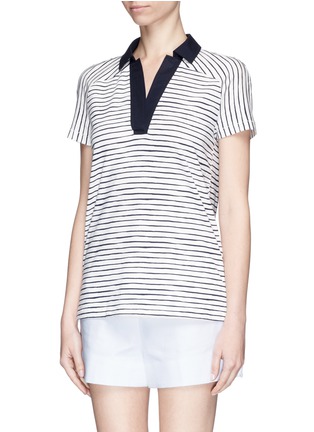 Front View - Click To Enlarge - TORY BURCH - 'Dixie' stripe cotton polo tunic