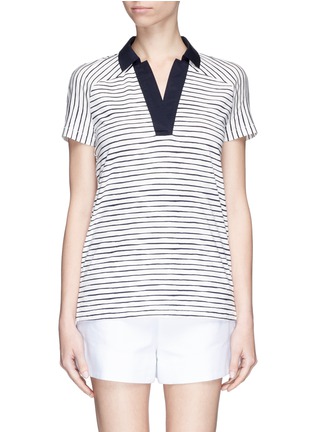 Main View - Click To Enlarge - TORY BURCH - 'Dixie' stripe cotton polo tunic