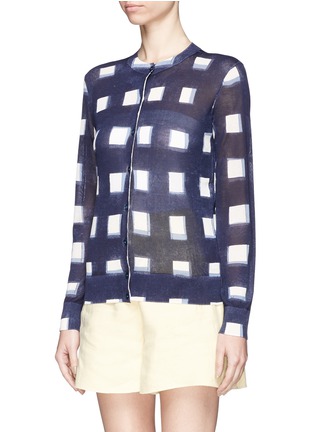 Front View - Click To Enlarge - TORY BURCH - 'Pieta' square print cardigan