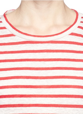 Detail View - Click To Enlarge - TORY BURCH - 'Molly' poplin insert hem stripe linen tee