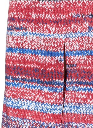 Detail View - Click To Enlarge - TORY BURCH - Herringbone knit print silk pencil skirt