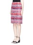 Front View - Click To Enlarge - TORY BURCH - Herringbone knit print silk pencil skirt