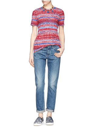 Figure View - Click To Enlarge - TORY BURCH - 'Connie' knit print pima cotton T-shirt