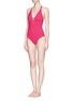 Back View - Click To Enlarge - TORY BURCH - Logo clasp one piece swimsuit