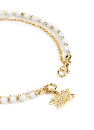 Detail View - Click To Enlarge - ASTLEY CLARKE - 'Lotus' 18k gold white agate friendship bracelet - Peace & Truth