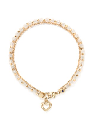 Main View - Click To Enlarge - ASTLEY CLARKE - 'Heart' 18k gold rose quartz friendship bracelet - Love & Self-worth