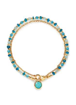 Main View - Click To Enlarge - ASTLEY CLARKE - 'Be Very Cool' 18k gold turquoise friendship bracelet - Strength & Peace