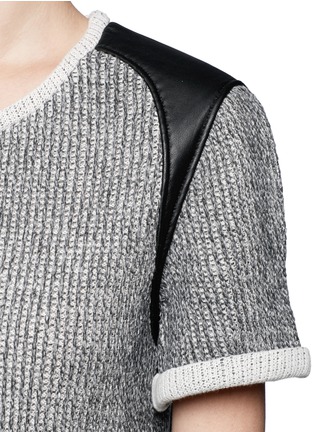 Detail View - Click To Enlarge - IRO - Leather insert knit top