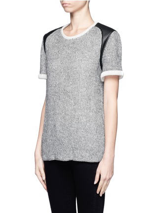 Front View - Click To Enlarge - IRO - Leather insert knit top