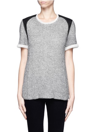 Main View - Click To Enlarge - IRO - Leather insert knit top