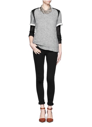 Figure View - Click To Enlarge - IRO - Leather insert knit top