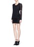 Front View - Click To Enlarge - IRO - Kenton braided and mesh insert dress