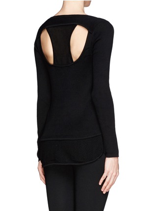 Back View - Click To Enlarge - SANDRO - 'Soleil' eyelet knit racer back sweater