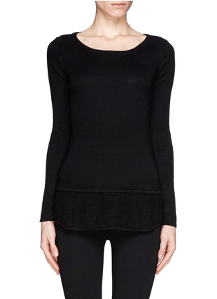 Main View - Click To Enlarge - SANDRO - 'Soleil' eyelet knit racer back sweater