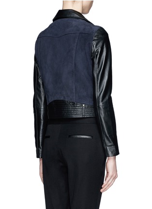Back View - Click To Enlarge - WHISTLES - Marianne suede leather biker jacket