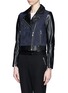 Front View - Click To Enlarge - WHISTLES - Marianne suede leather biker jacket