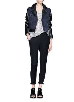 Figure View - Click To Enlarge - WHISTLES - Marianne suede leather biker jacket