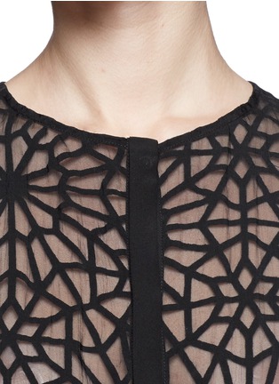 Detail View - Click To Enlarge - SANDRO - 'Compliment' sheer panel blouse