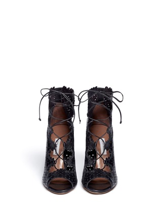 Figure View - Click To Enlarge - TABITHA SIMMONS - 'Bonai' perforated leather lace-up boots