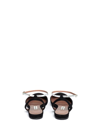 Back View - Click To Enlarge - TABITHA SIMMONS - 'Vera' metallic strap suede flat sandals