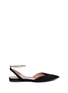 Main View - Click To Enlarge - TABITHA SIMMONS - 'Vera' metallic strap suede flat sandals