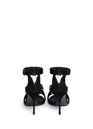 Back View - Click To Enlarge - NICHOLAS KIRKWOOD - Suspended pearl suede sandals