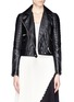 Main View - Click To Enlarge - WHISTLES - Ronnie quilt sleeve crop biker jacket