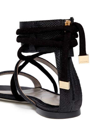 Detail View - Click To Enlarge - JASON WU SHOES - Ankle strap stingray embossed leather sandals