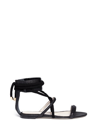Main View - Click To Enlarge - JASON WU SHOES - Ankle strap stingray embossed leather sandals