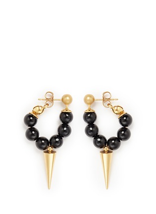 Main View - Click To Enlarge - ELA STONE - Ana agate bead spike earrings