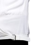 Detail View - Click To Enlarge - HELMUT LANG - Leather trim wrap front blouse