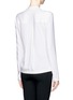 Back View - Click To Enlarge - HELMUT LANG - Leather trim wrap front blouse