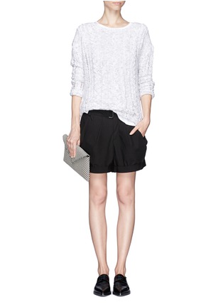 Figure View - Click To Enlarge - HELMUT LANG - Dent pleat front shorts