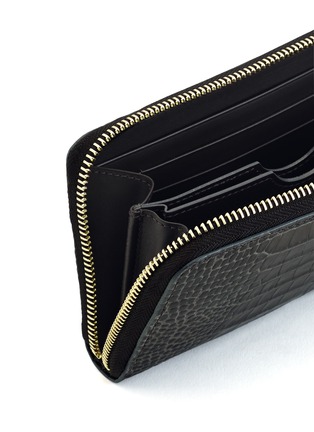 Detail View - Click To Enlarge - SMYTHSON - 'Mara' croc embossed leather iPhone purse - Charcoal