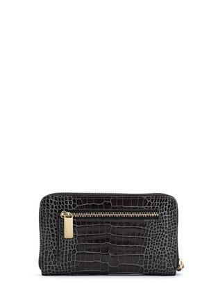 Figure View - Click To Enlarge - SMYTHSON - 'Mara' croc embossed leather iPhone purse - Charcoal