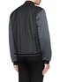 Back View - Click To Enlarge - LANVIN - Satin sleeve flannel varsity jacket