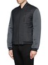 Front View - Click To Enlarge - LANVIN - Satin sleeve flannel varsity jacket