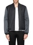 Main View - Click To Enlarge - LANVIN - Satin sleeve flannel varsity jacket