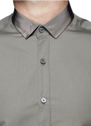 Detail View - Click To Enlarge - LANVIN - Grosgrain collar poplin shirt