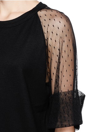 Detail View - Click To Enlarge - SEE BY CHLOÉ - Lace sleeve T-shirt