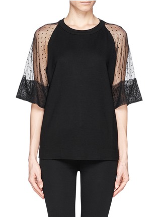 Main View - Click To Enlarge - SEE BY CHLOÉ - Lace sleeve T-shirt