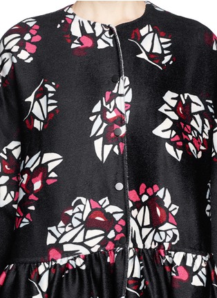 Detail View - Click To Enlarge - MS MIN - Oversized floral print wool-cashmere coat