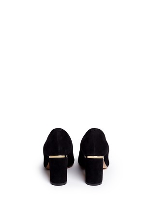 Back View - Click To Enlarge - CHLOÉ - Metal plate heel suede pumps