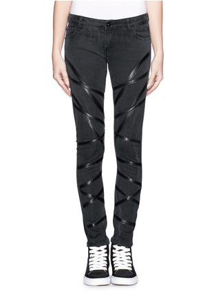 Main View - Click To Enlarge - EACH X OTHER - x Fabio Paleari leather band skinny jeans