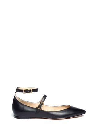 Main View - Click To Enlarge - CHLOÉ - Double strap point-toe leather flats