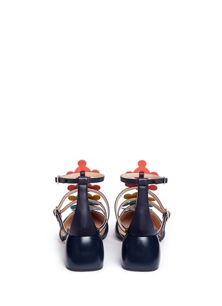 Back View - Click To Enlarge - ANYA HINDMARCH - 'Apex' geometric nappa leather caged sandals