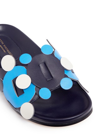 Detail View - Click To Enlarge - ANYA HINDMARCH - 'Radius' geometric circus leather slide sandals